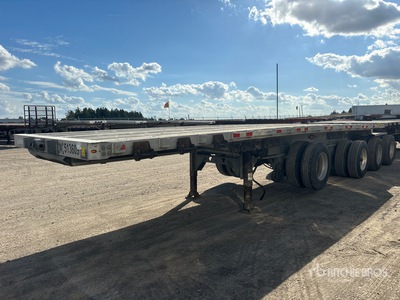2015 Manac 26 ft Quad/A B-Train Lead Flatbed Trailer