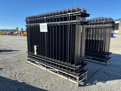 Quantity of (20) Canex 10 ft x 7 ft Powder Coated Wrought Iron Site Fence (Unused)