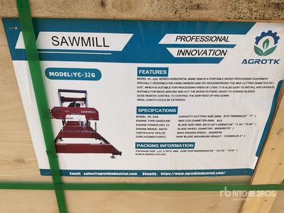 2025 AGT YC-32G Portable Sawmill - Unused