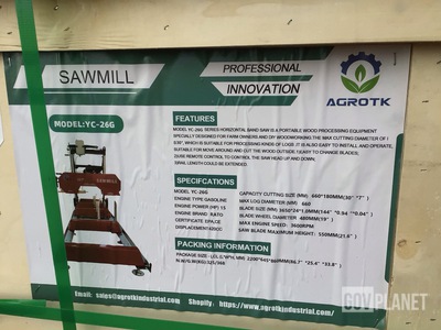2025 AGT YC-26G Portable Sawmill - Unused
