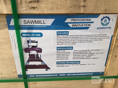 2025 AGT YC-26G Portable Sawmill - Unused