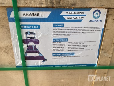 2025 AGT YC-26G Portable Sawmill - Unused