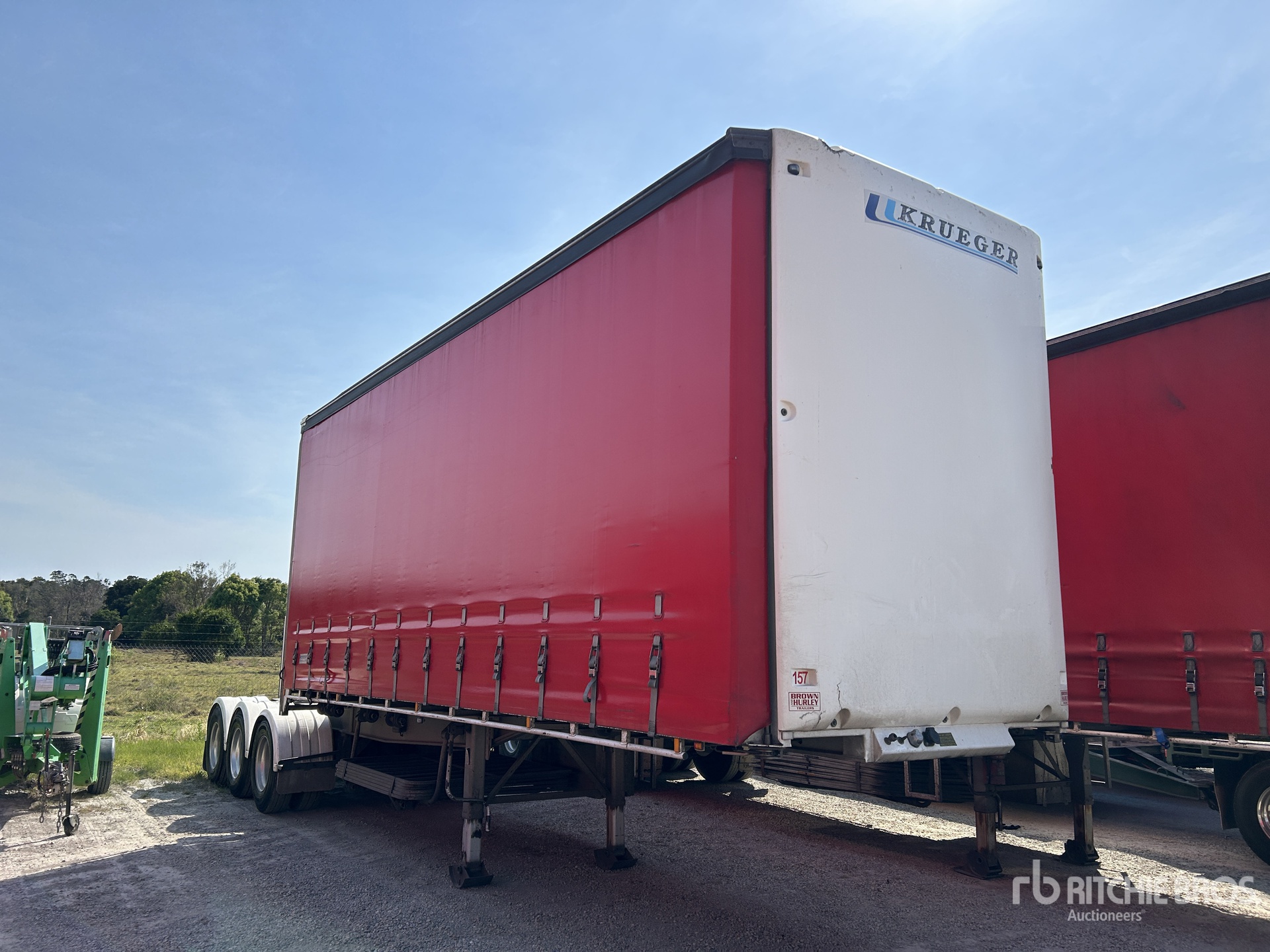 2021 Krueger Tri/A B-Double Lead Curtain Side Trailer
