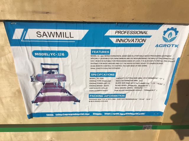 2025 AGT YC-32G Portable Sawmill - Unused 2025 AGT YC-32G Portable Sawmill - Unused