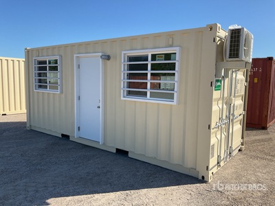 2025 20 ft x 8 ft Skid-Mounted Storage Container Mobile Office (Unused)