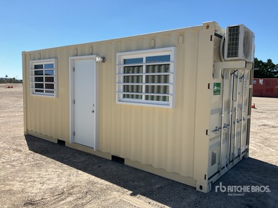 2025 20 ft x 8 ft Skid-Mounted Storage Container Mobile Office (Unused)