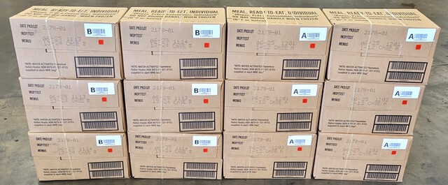 (12) Cases of Genuine U.S. G.I. Military MRE'S (Meals ready to Eat) 7/25 (12) Cases of Genuine U.S. G.I. Military MRE'S (Meals ready to Eat) 7/25