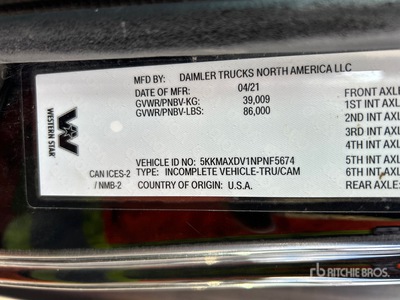 2022 Western Star 4700 Wywrotka Tri/A