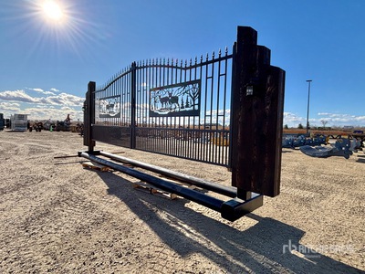 19 ft x 8 ft 10 in Steel Heavy Duty Bi-Parting Driveway Gate (Unused)