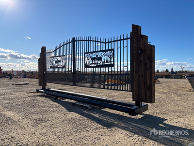19 ft x 8 ft 10 in Steel Heavy Duty Bi-Parting Driveway Gate (Unused)
