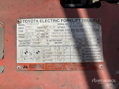 2006 Toyota 7FBEU20 Electric Forklift
