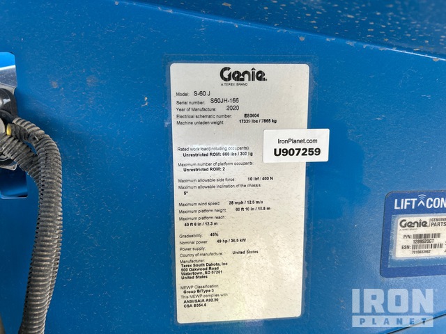 ELEVADOR TELESCóPICO 2020 GENIE 4WD S60J