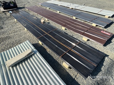 Quantity of (20) 20 ft x 3 ft Black Metal Roof Panels (Unused)