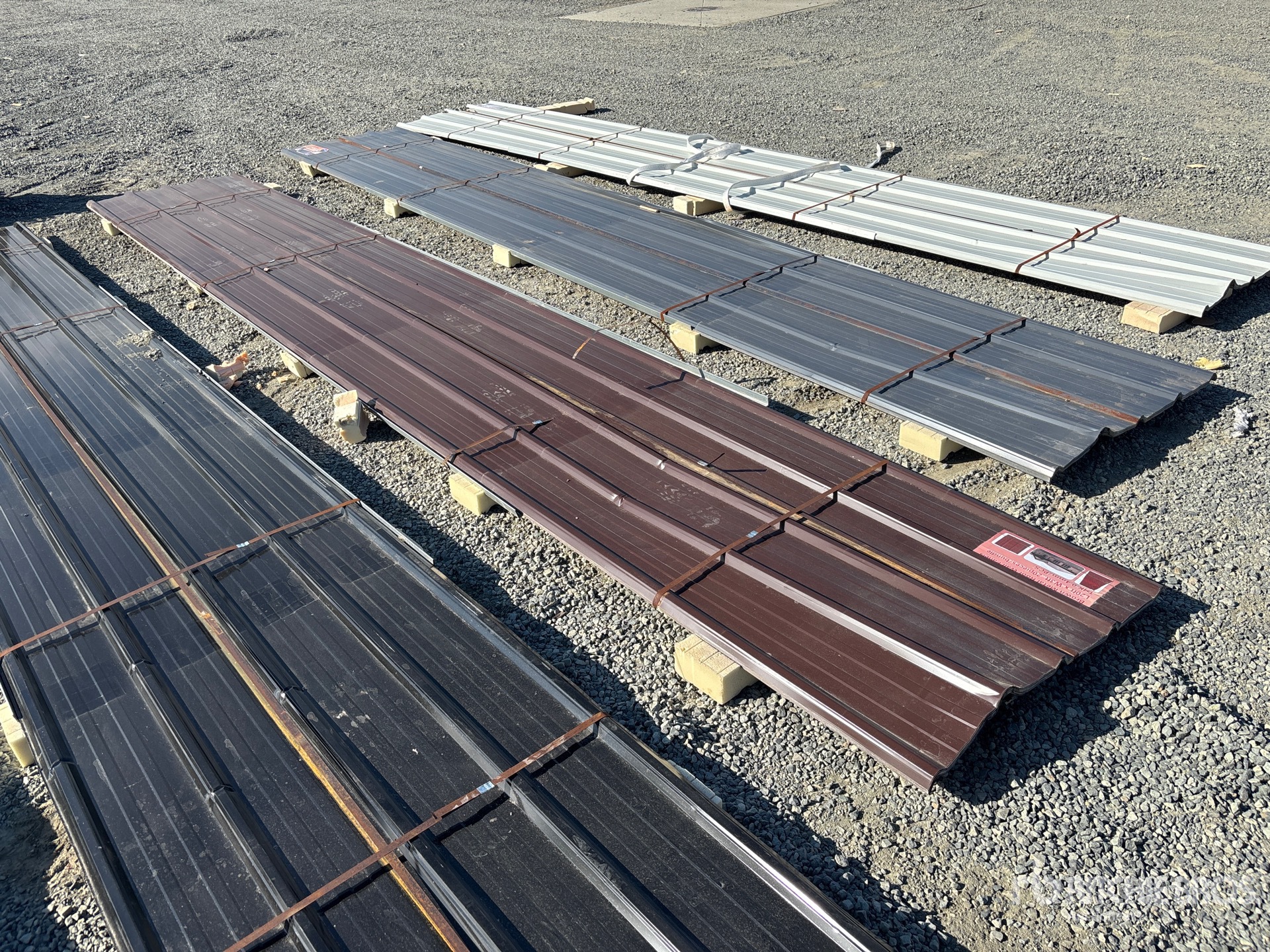 Quantity of (20) 20 ft x 3 ft Brown Metal Roof Panels (Unused)