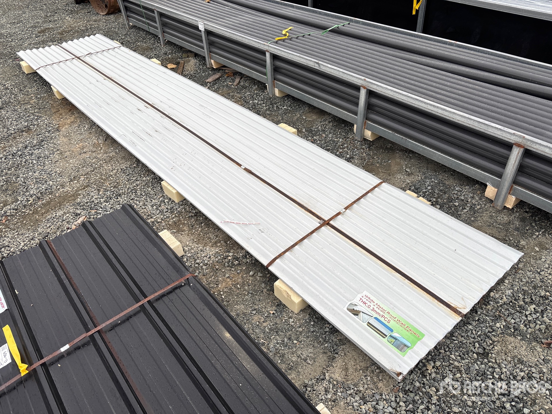 Quantity of (30) 16 ft x 3 ft White Metal Roof Panels (Unused)