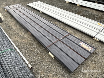 Quantity of (30) 16 ft x 3 ft Grey Metal Roof Panels (Unused)