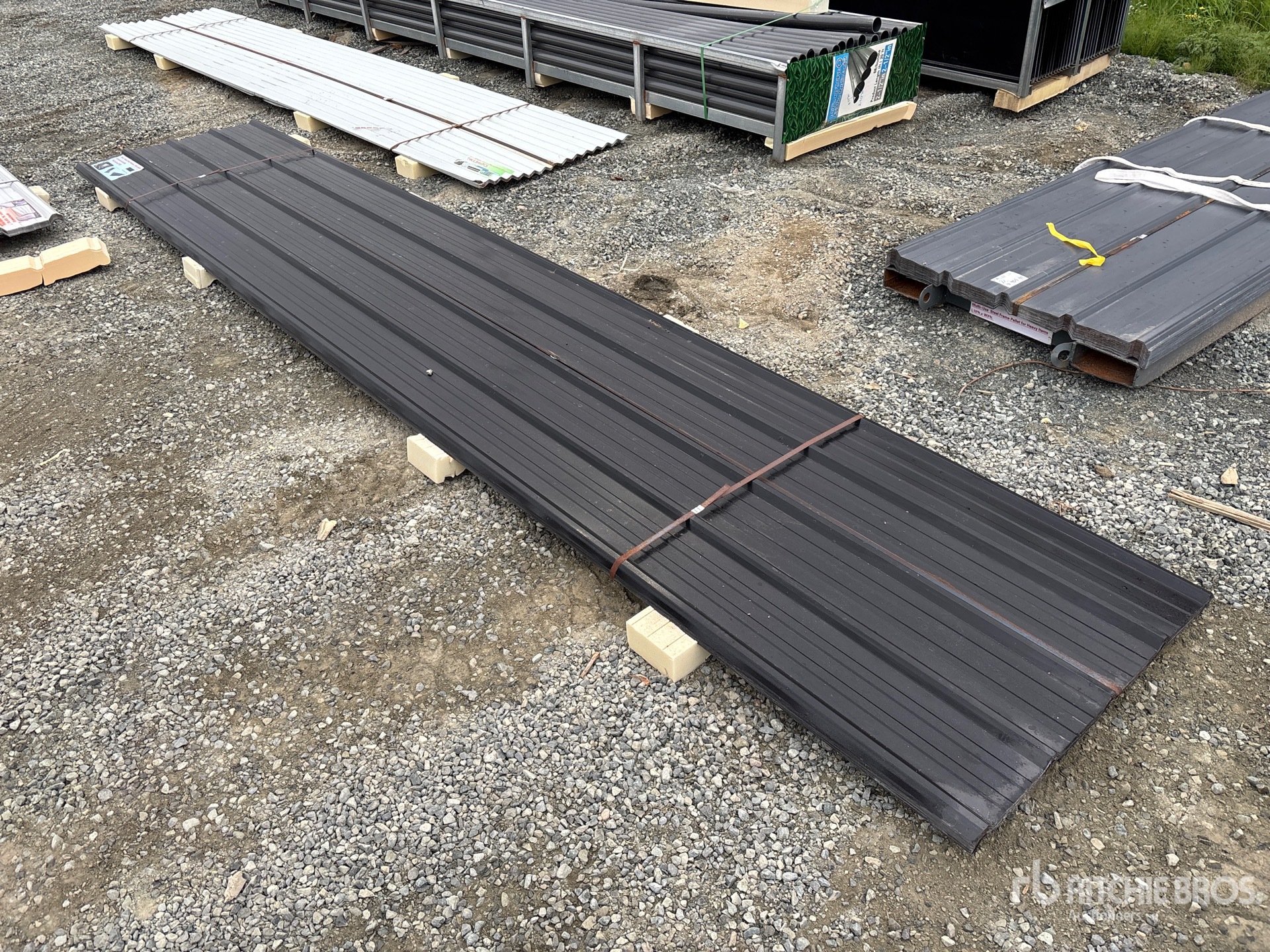 Quantity of (30) 16 ft x 3 ft Black Metal Roof Panels (Unused)