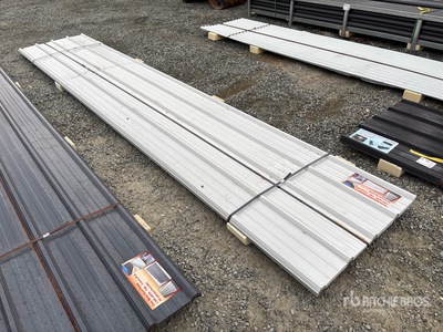 Quantity of (30) 16 ft x 3 ft White Metal Roof Panels (Unused)