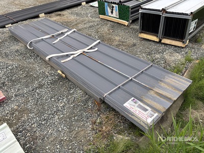 Quantity of (70) 12 ft x 3 ft Grey Metal Roof Panels (Unused)