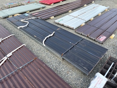 Quantity of (70) 12 ft x 3 ft Black Metal Roof Panels (Unused)