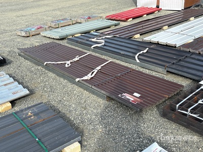 Quantity of (70) 12 ft x 3 ft Brown Metal Roof Panels (Unused)