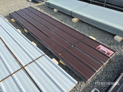 Quantity of (70) 12 ft x 3 ft Brown Metal Roof Panels (Unused)