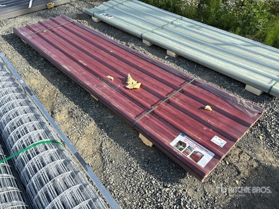 Quantity of (30) 12 ft x 3 ft Red Polycarbonate Roof Panel (Unused)