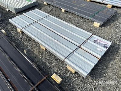 Quantity of (70) 8 ft x 3 ft White Metal Roof Panels (Unused)