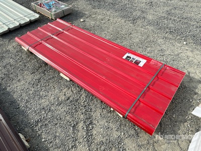 Quantity of (30) 8 ft x 3 ft Red Polycarbonate Roof Panel (Unused)