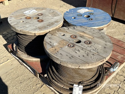 Quantity of (3) Spools of Steel Braided Cable (Unused)