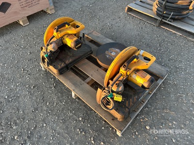 Quantity of (2) Dewalt 14 In Metal Chop Saws with Cut Off Disks