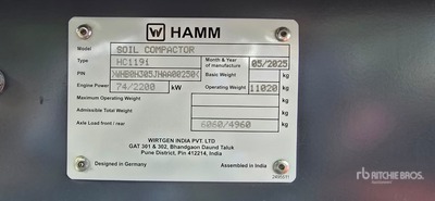 2025 Hamm HC119i Rodillo (Sin Usar) / Gladde trommelpers (Unused)