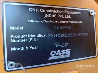 2025 Case 851NX 4x4 Retroexcavadora (Sin Usar) / Chargeuse-pelleteuse (Unused)