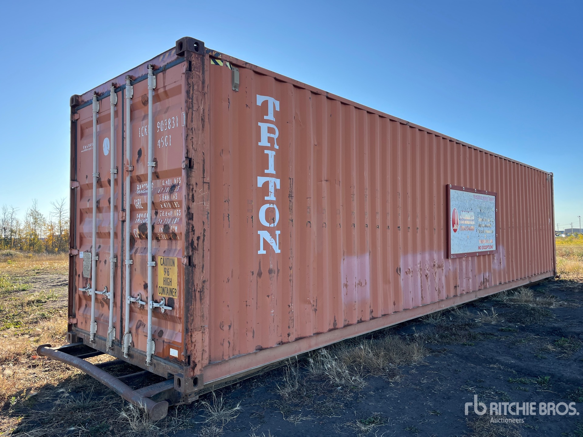 2004 40 ft High Cube Open Top Skid mounted Storage Container