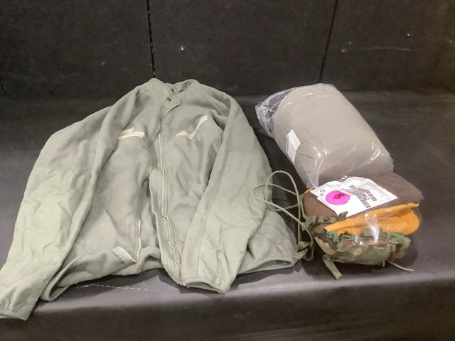 (69) Extreme Cold Weather Mitten Sets, (12) Parkas & Assorted Items