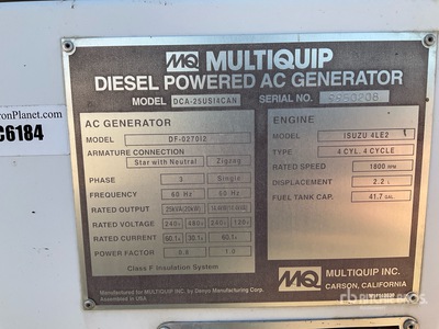 2015 Multiquip DCA-25USI Generator Set