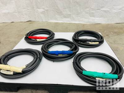 Quantity of (5) 400 Amp Power Distribution Cam-Type Cord Feeder Cables (Unused)