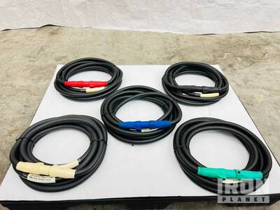 Quantity of (5) 400 Amp Power Distribution Cam-Type Cord Feeder Cables (Unused)