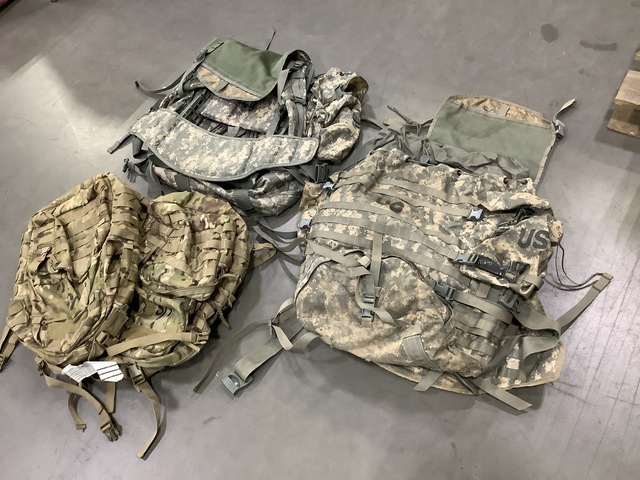 (16) Rucksacks, (7) Field Packs, (2) Assault Panels & Assorted Items
