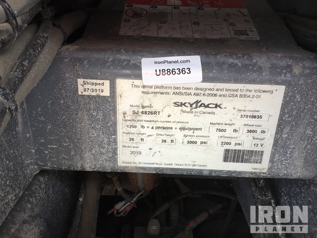 ELEVADOR TIJERA 2019 SKYJACK SJ6826RT