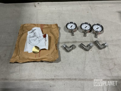 (1) Plain Gage, (22) Elbows, (12) Dial Gages & Assorted Items