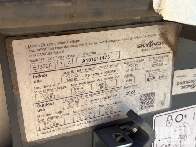 ELEVADOR TIJERA 2022 SKYJACK SJ3226