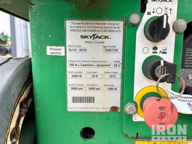 ELEVADOR TIJERA 2015 SKYJACK SJIII3219