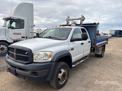 2009 Dodge Ram 5500 4x2 Crew Cab Flatbed Dump Truck (Inoperable)