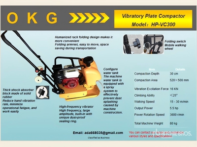 Quantity of (3) 2025 OKG VC300 Lote de Compactadores de Plato Vibratorio (Sin Usar) / Vibratory Plate Compactor (Unused)