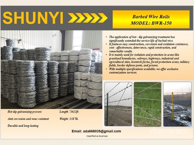 2025 SHUNYI BWR-150 Barbed Wire Rolls Barbed Wire (Unused)