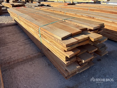 Quantity of (75) 1.5 in x 8 ft x 16 ft Trailer Decking Timmerhout
