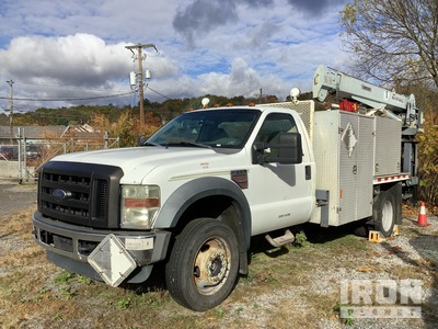 Ventur H140KX 6000 lb Straight Boom on 2008 Ford F550 XL 4x4 Flatbed Truck with Crane