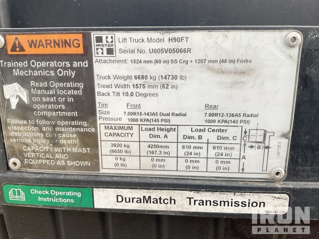 MONTACARGAS 2017 HYSTER H90FT