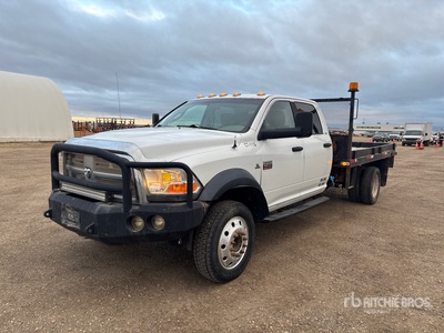 2011 Ram 5500 4x4 Crew Cab Flatbed Truck